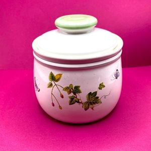 HTF Vintage Botanical Splendor By Studio Nova Stoneware Sugar Bowl With Lid